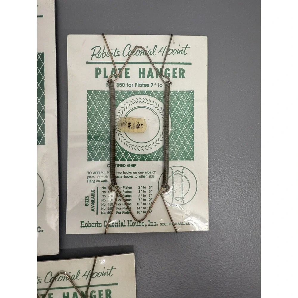 New Roberts Colonial 4 Point Plate Hangers No 450 And Two No 350 #20‎